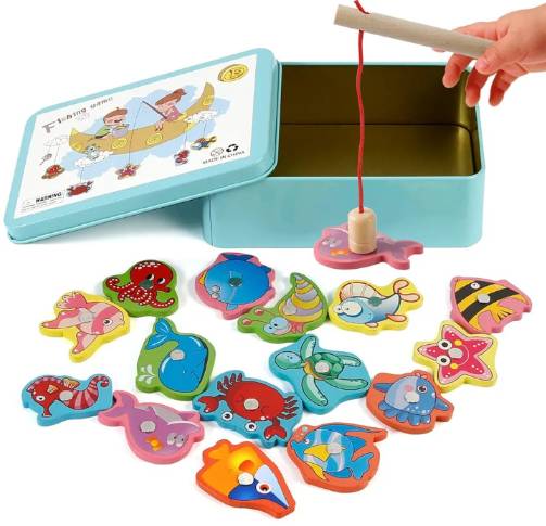 Montessori-Fishing game for 1-4 year olds (Gioco pesca da 1/4 anni )