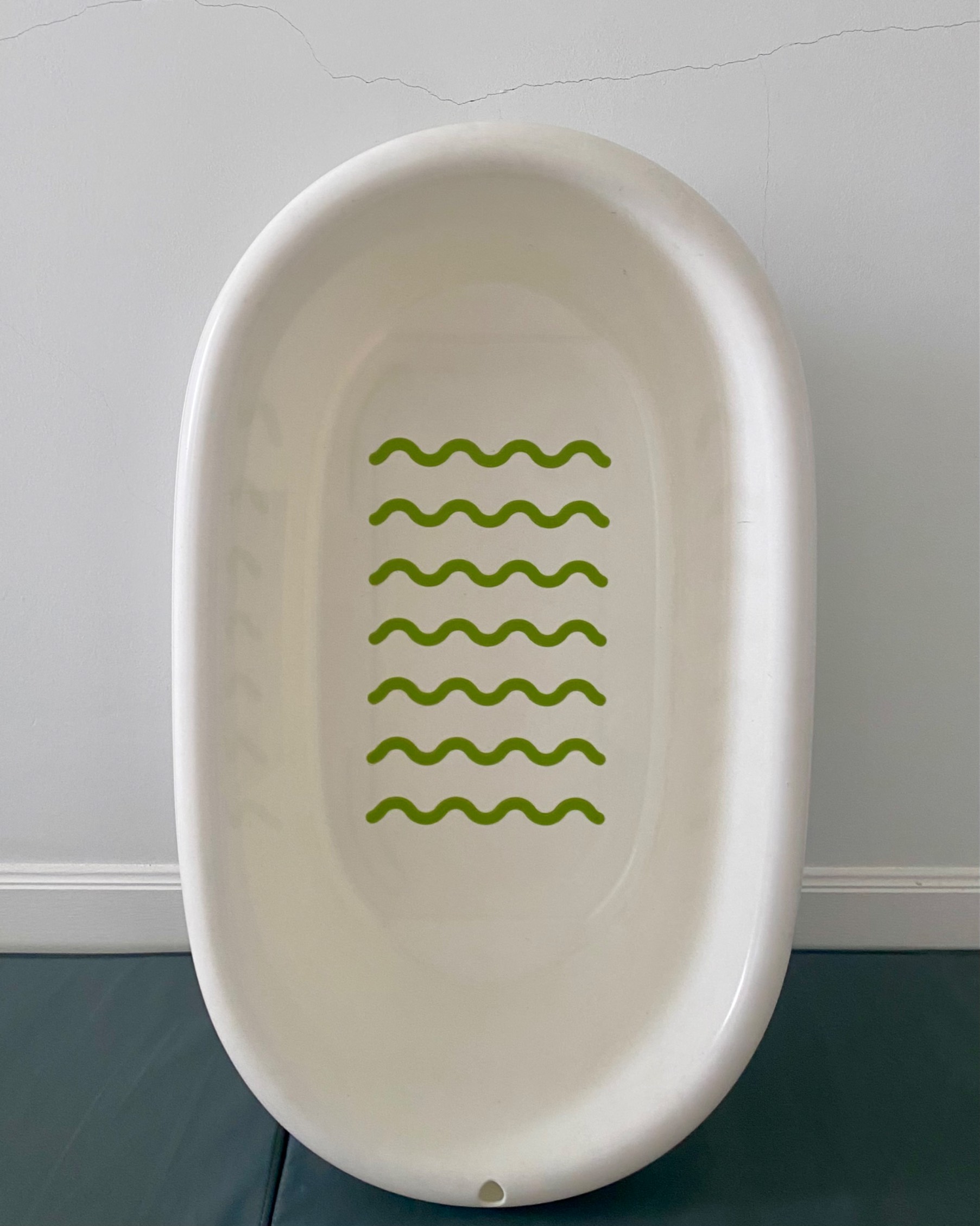 LÄTTSAM Baby bath, white/green + Toys bath