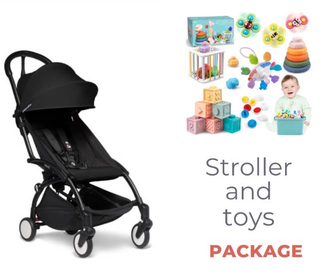 Stroller and toys package
