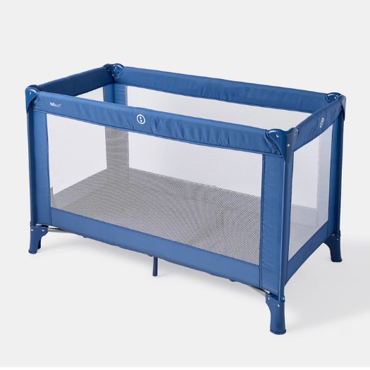 Travel crib with mattress and sheet