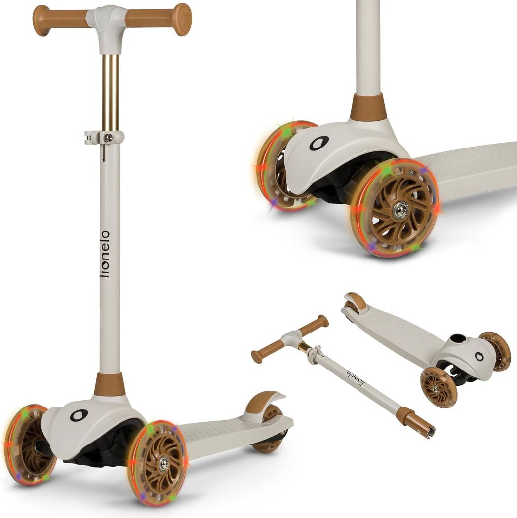 Lionelo Jessy Premium 3-Wheel Kids Scooter – LED Wheels, Adjustable Handlebar, Foldable (Ages 3+, up to 50 kg)