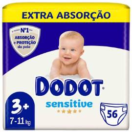Baby Diapers T3+ (7–11 kg) – Maximum Absorption & Skin Protection (56 pcs)